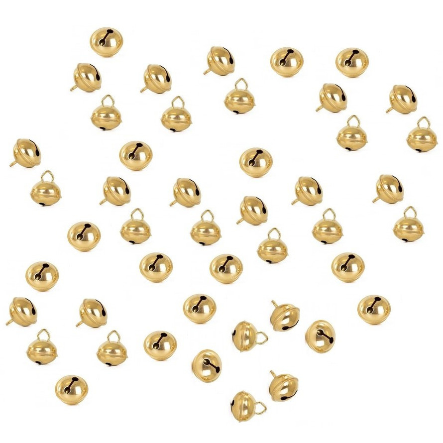 10x Metalen belletjes goud met oog 20 mm hobby-knutsel benodigdheden