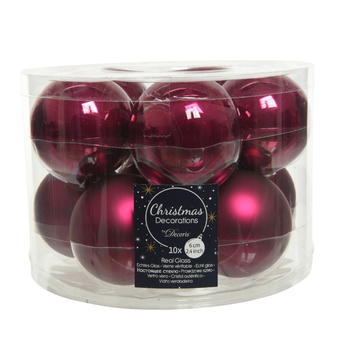 10x stuks glazen kerstballen framboos roze (magnolia) 6 cm mat-glans