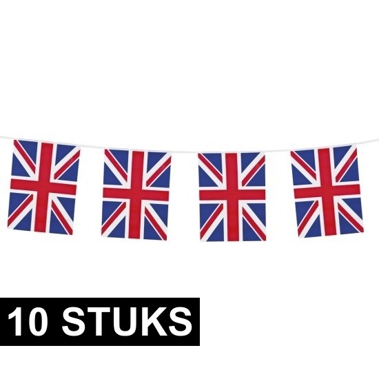 10x Union Jack vlaggenlijnen 10 meter