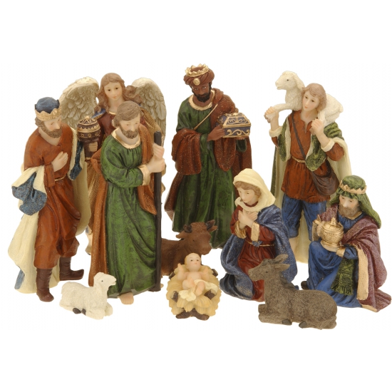 11x Kerststal figuren- beelden 10 cm