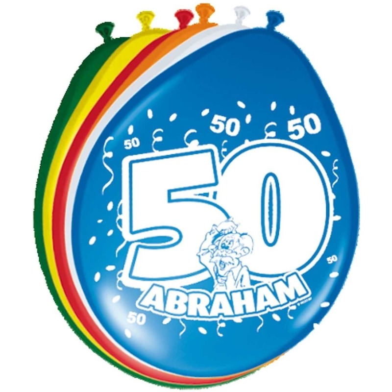 16x stuks Ballonnen 50 jaar Abraham 30 cm