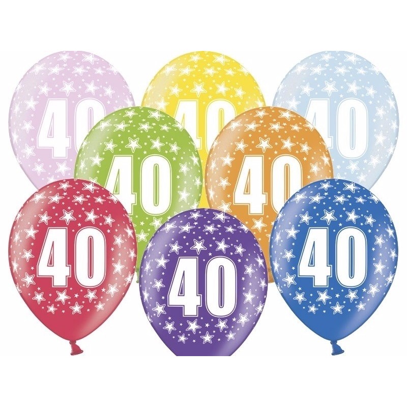 18x Leeftijd versiering sterren ballonnen 40 jaar
