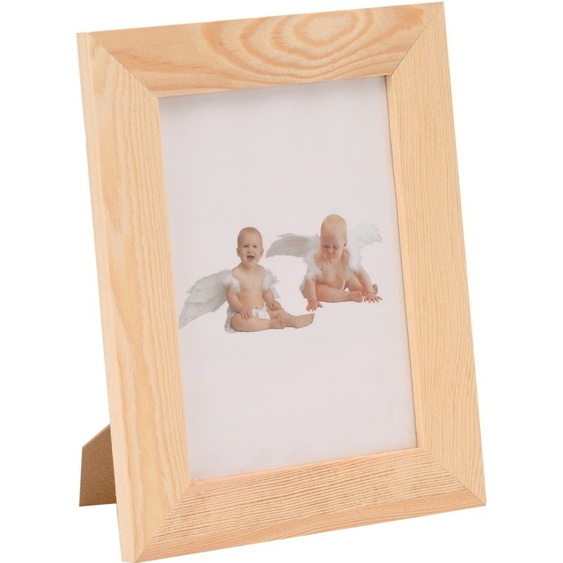 1x DIY houten fotolijstje 17,5 x 22,5 cm hobby-knutselmateriaal