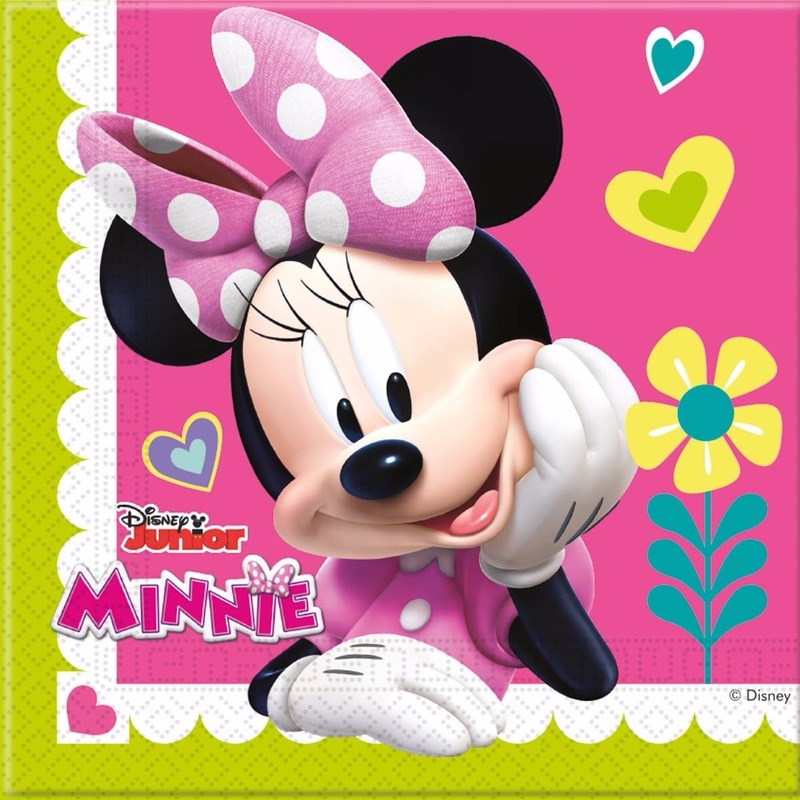 20x Minnie Mouse themafeest servetten 33 x 33 cm papier