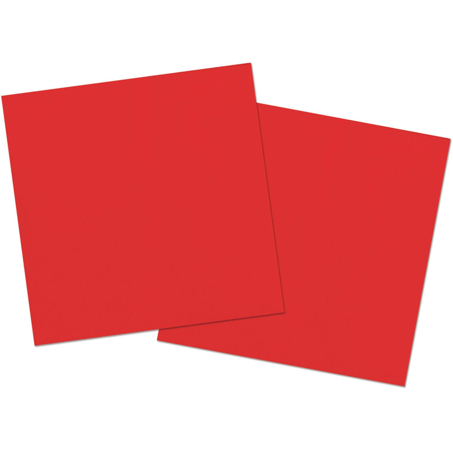 20x stuks servetten van papier rood 33 x 33 cm