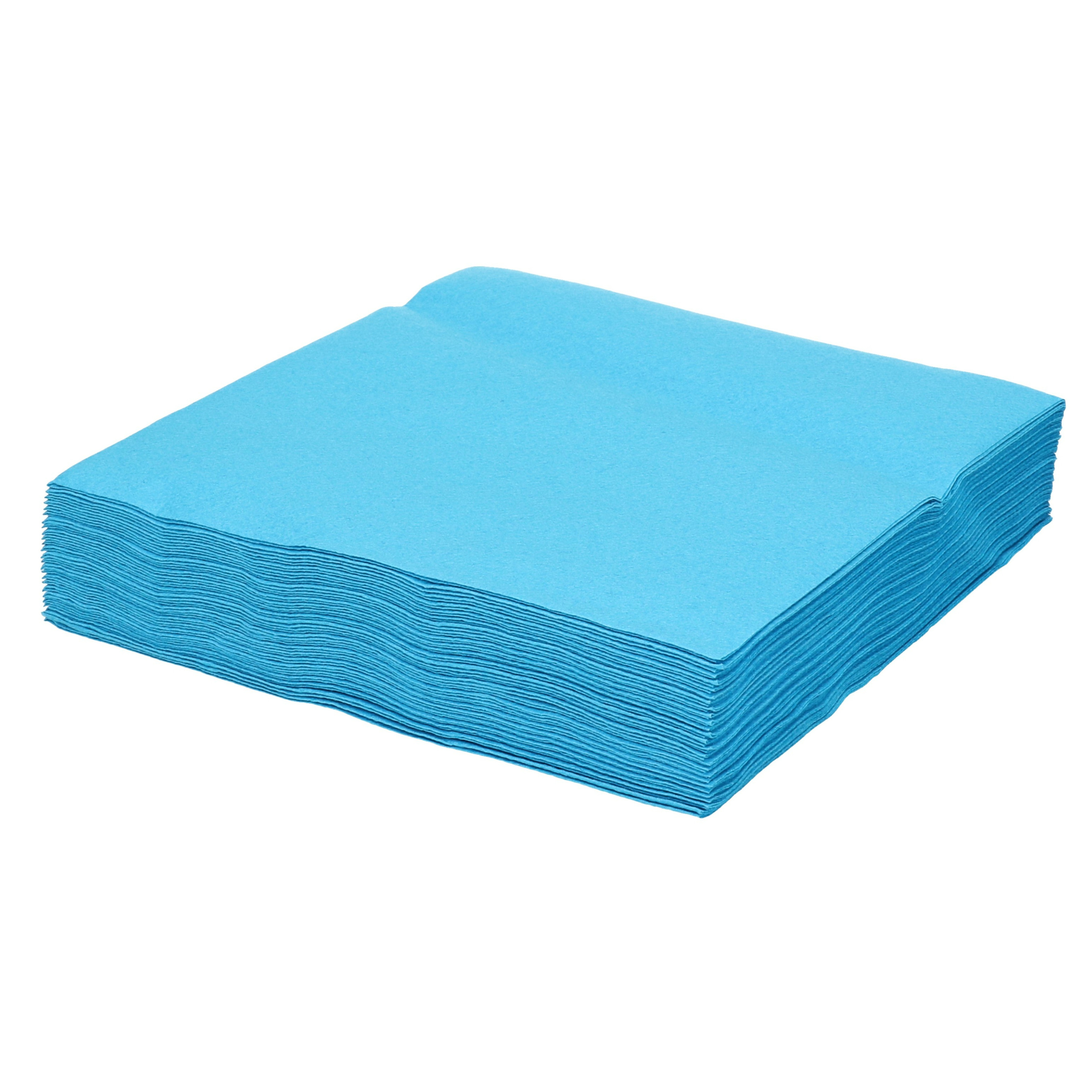 25x stuks feest servetten aqua blauw 40 x 40 cm papier