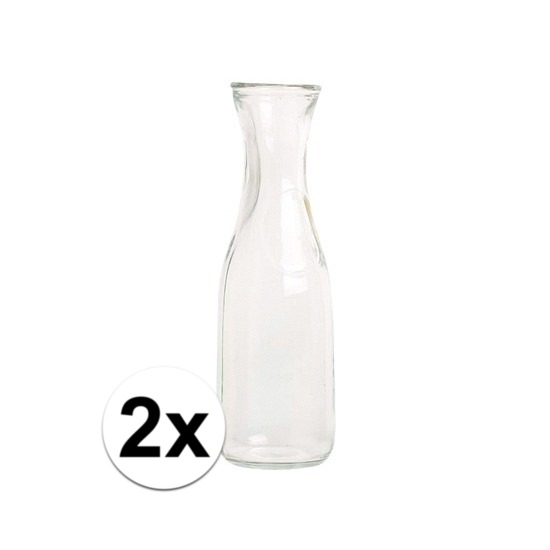 2x Glazen karaf 1 liter