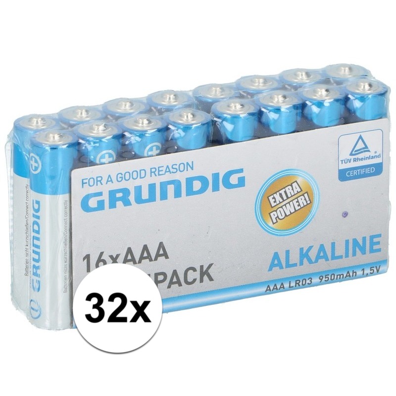 32x Grundig AAA batterijen alkaline
