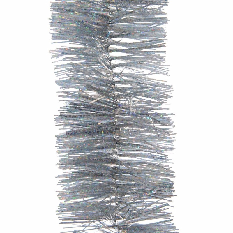 4x Zilveren glitter kerstslingers 270 cm kerstversieringen
