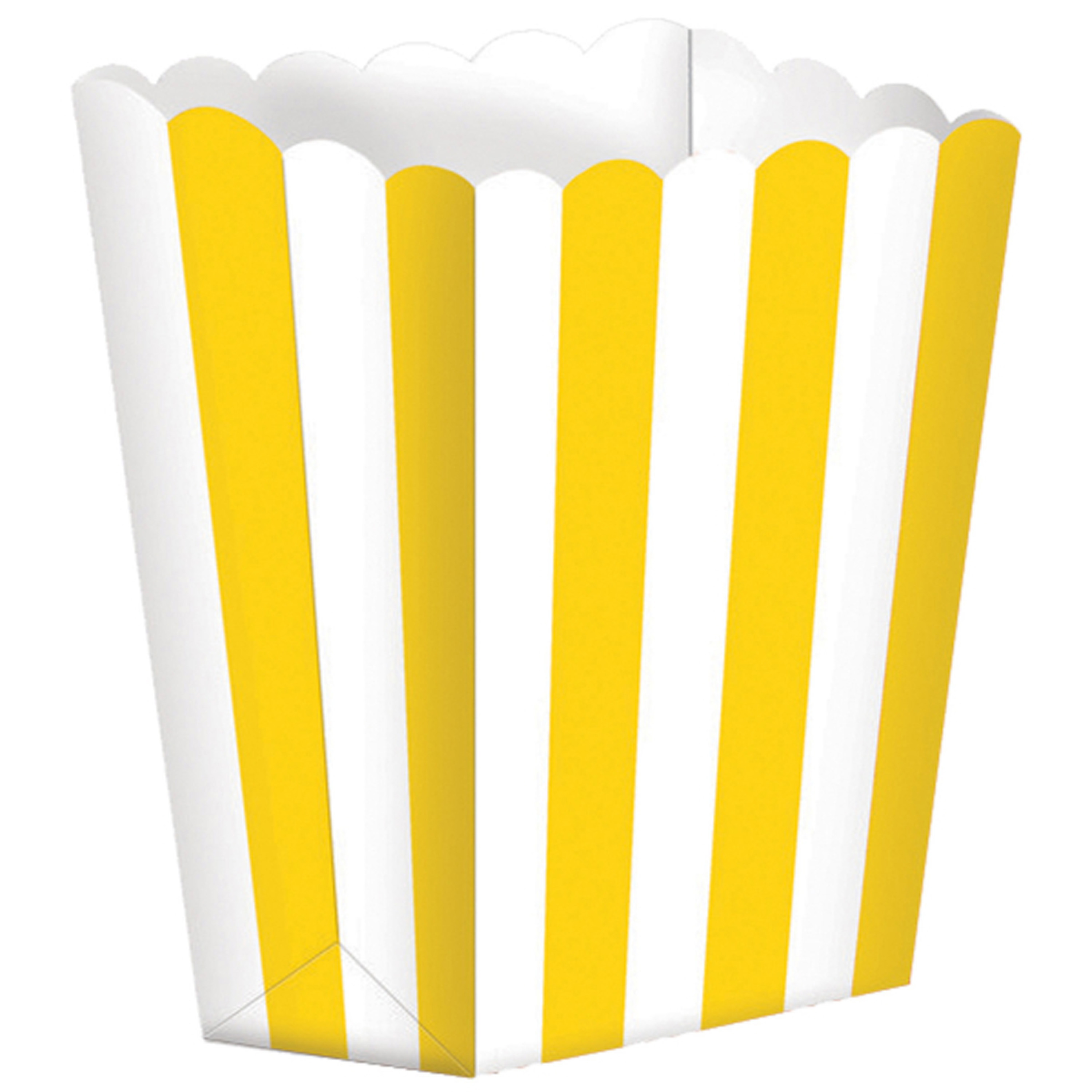 5x stuks Popcorn-snoep bakjes geel-wit