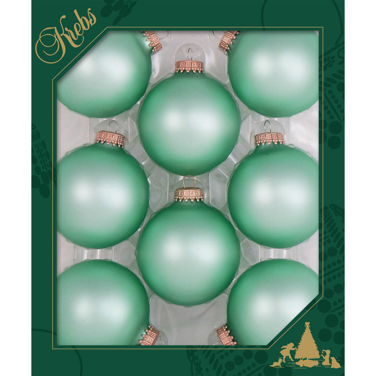8x stuks glazen kerstballen 7 cm mermaid velvet groen mat
