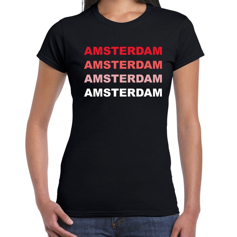 Amsterdam - Holland t-shirt zwart voor dames