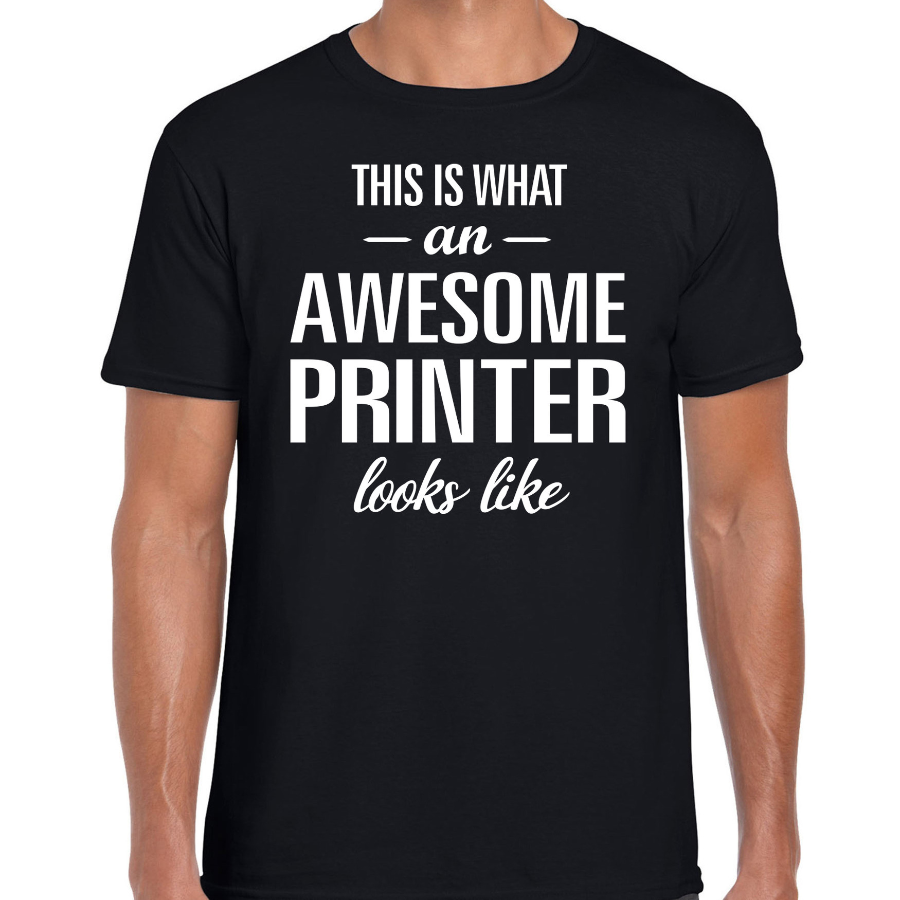 Awesome / geweldige printer cadeau t-shirt zwart voor heren