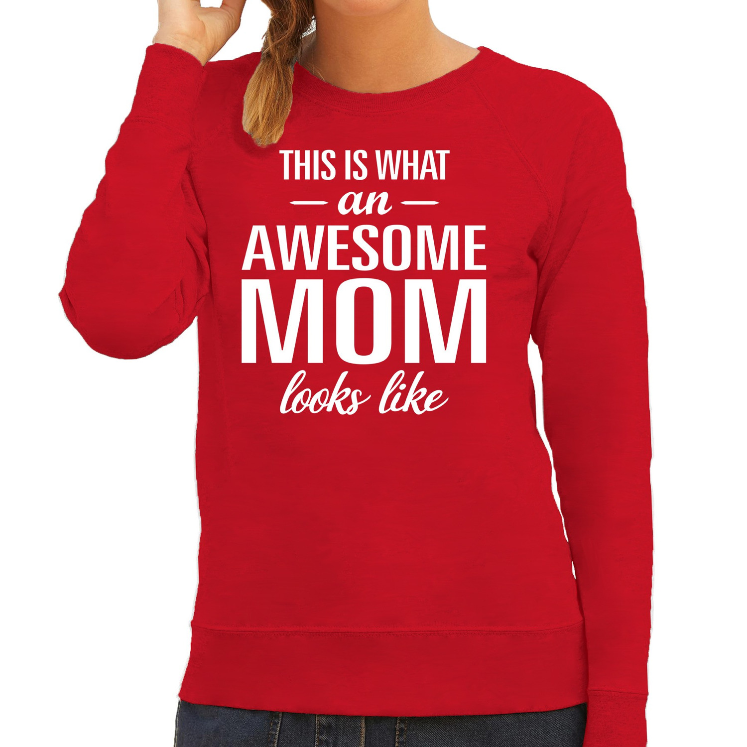 Awesome mom-moeder cadeau trui rood dames
