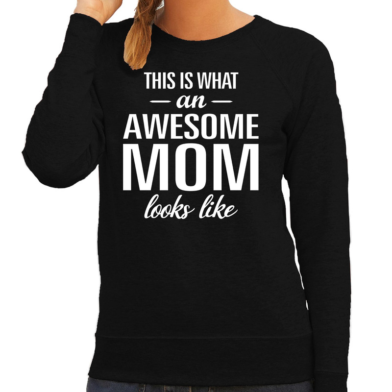 Awesome mom-moeder cadeau trui zwart dames