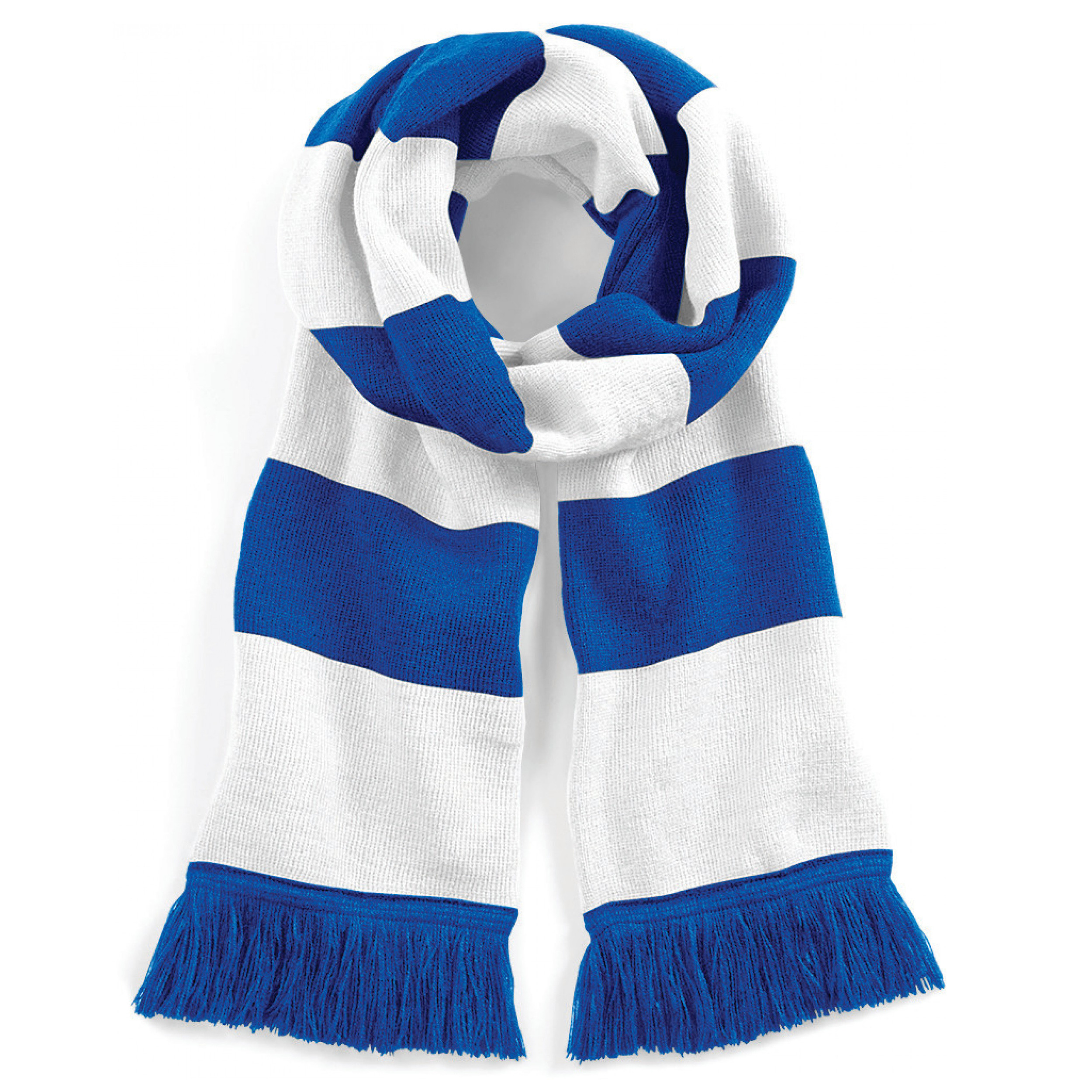 Blauw met witte retro sjaal 182 cm
