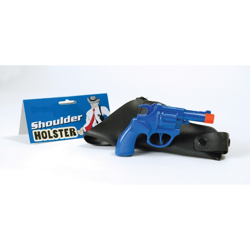 Blauwe nep pistool cowboy-sheriff 22 cm