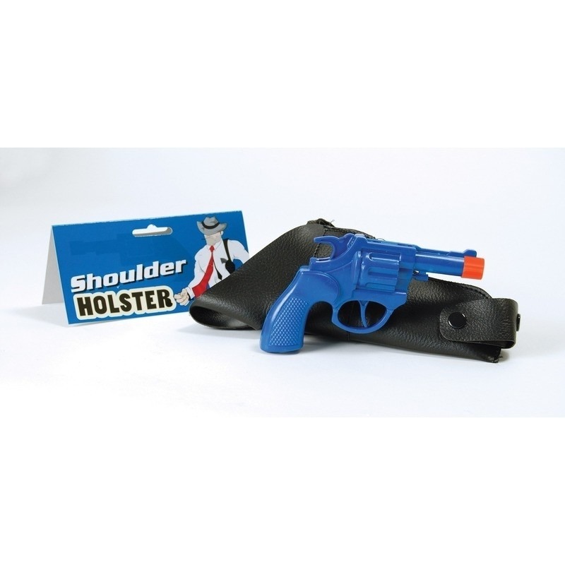 Blauwe nep pistool detective 22 cm