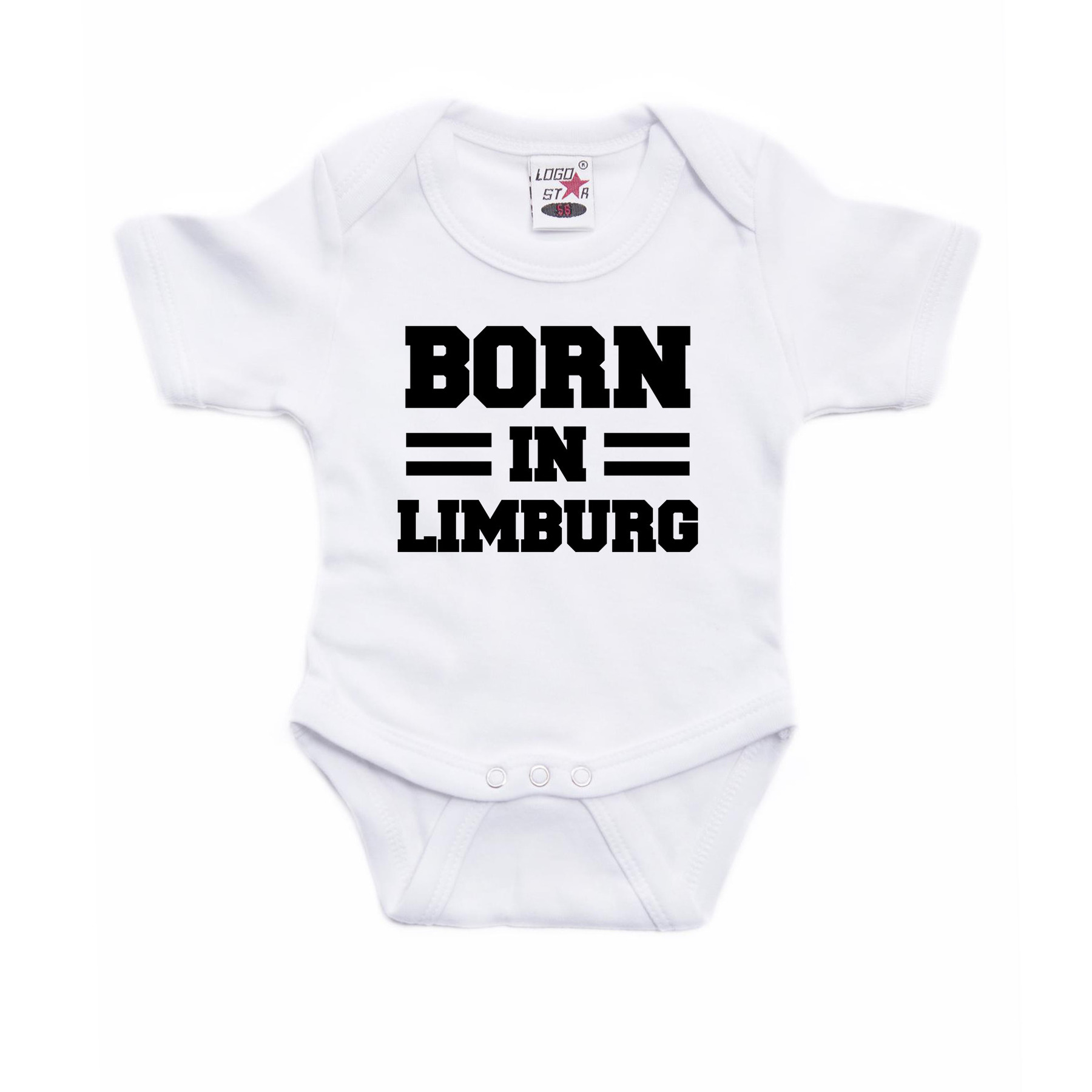 Born in Limburg cadeau baby rompertje wit jongen/meisje
