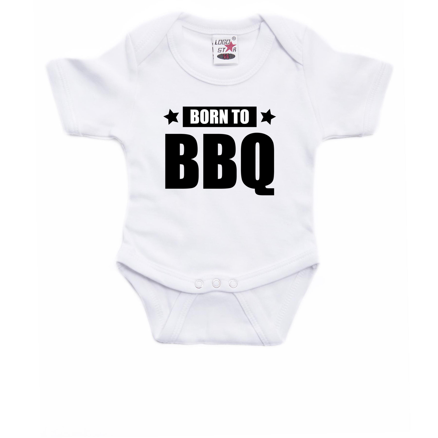 Born to BBQ cadeau baby rompertje wit jongen/meisje