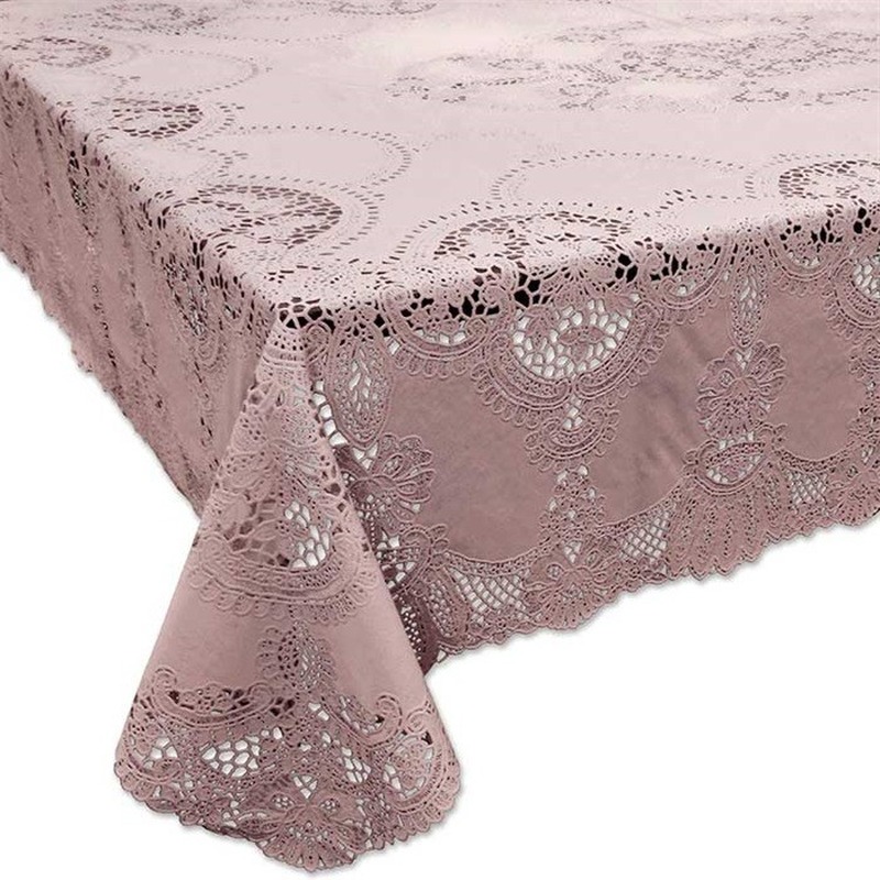 Buiten tafelkleed-tafellaken oud roze 137 x 180 cm rechthoek