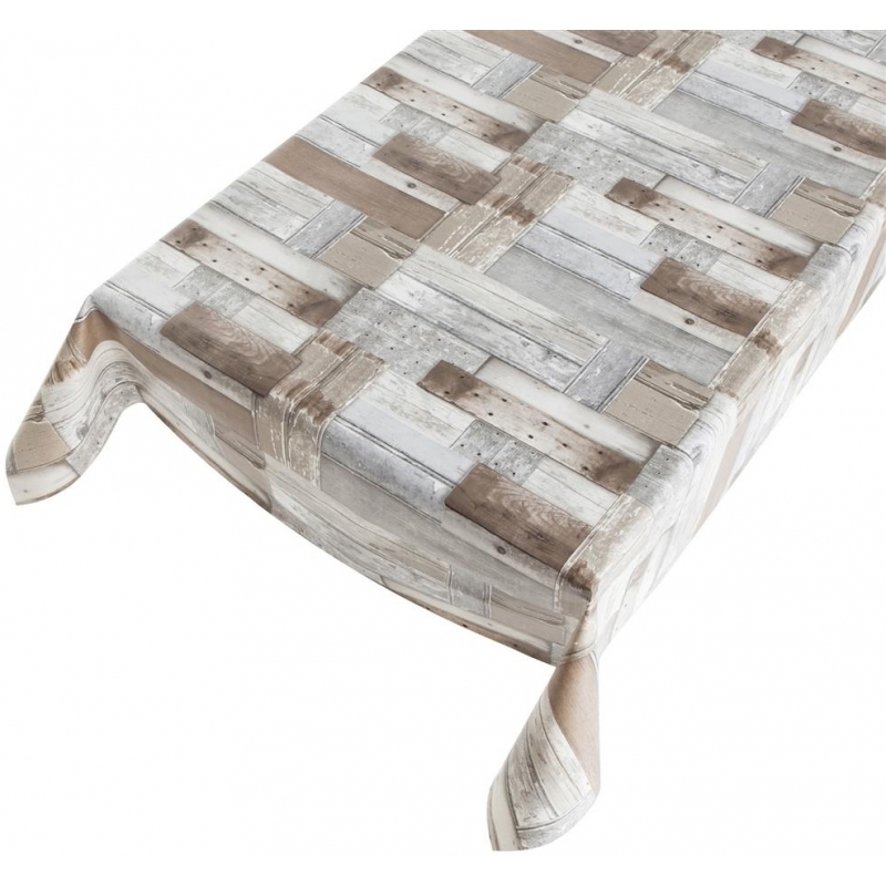 Buiten tafelkleed-tafelzeil houten planken print 140 x 245 cm