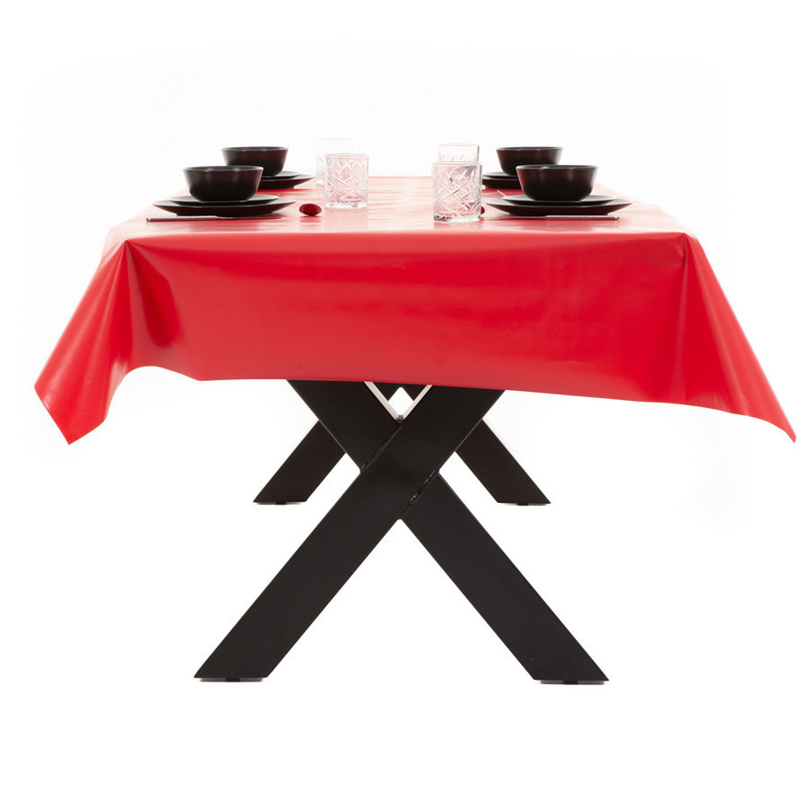 Buiten tafelkleed-tafelzeil rood 140 x 200 cm rechthoekig