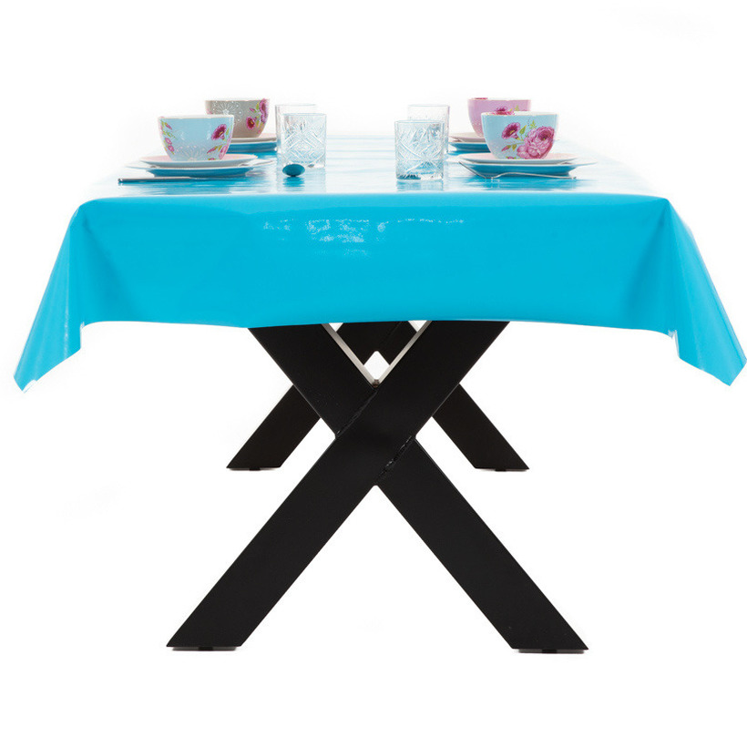 Buiten tafelkleed-tafelzeil turquoise blauw 140 x 200 cm rechthoekig
