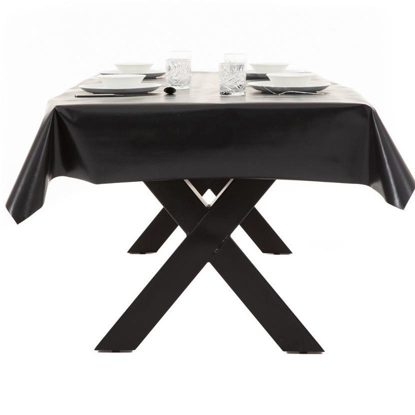 Buiten tafelkleed-tafelzeil zwart 140 x 200 cm rechthoekig