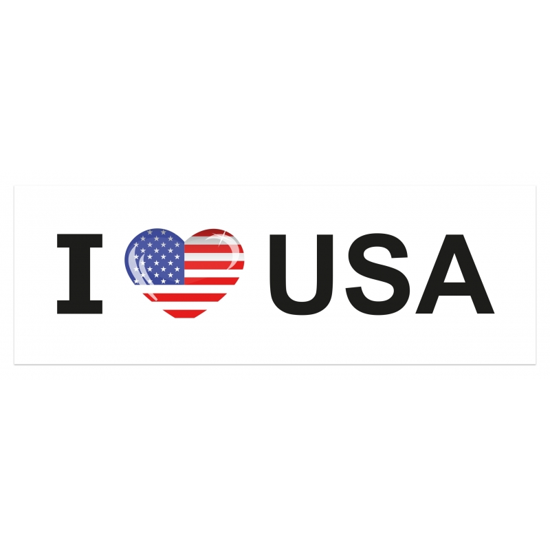 Bumper sticker I Love USA groot