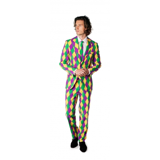 Business suit met harlekijn print