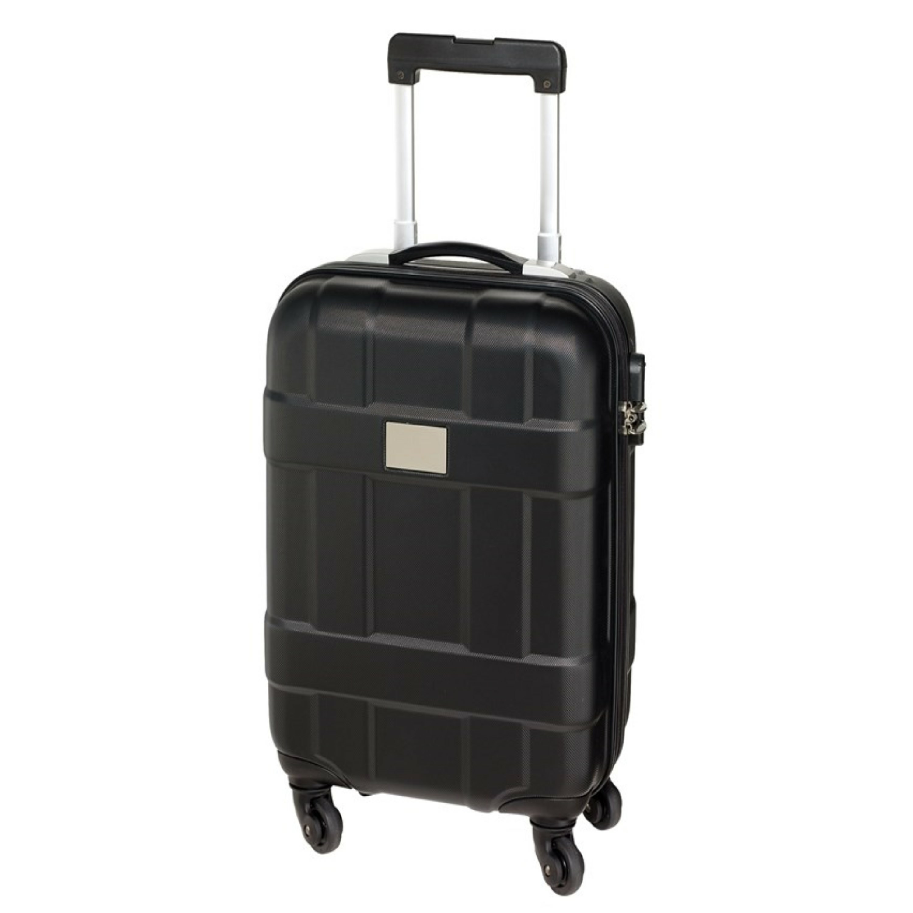 Cabine handbagage reis trolley koffer met zwenkwielen 55 x 35 x 20 cm zwart