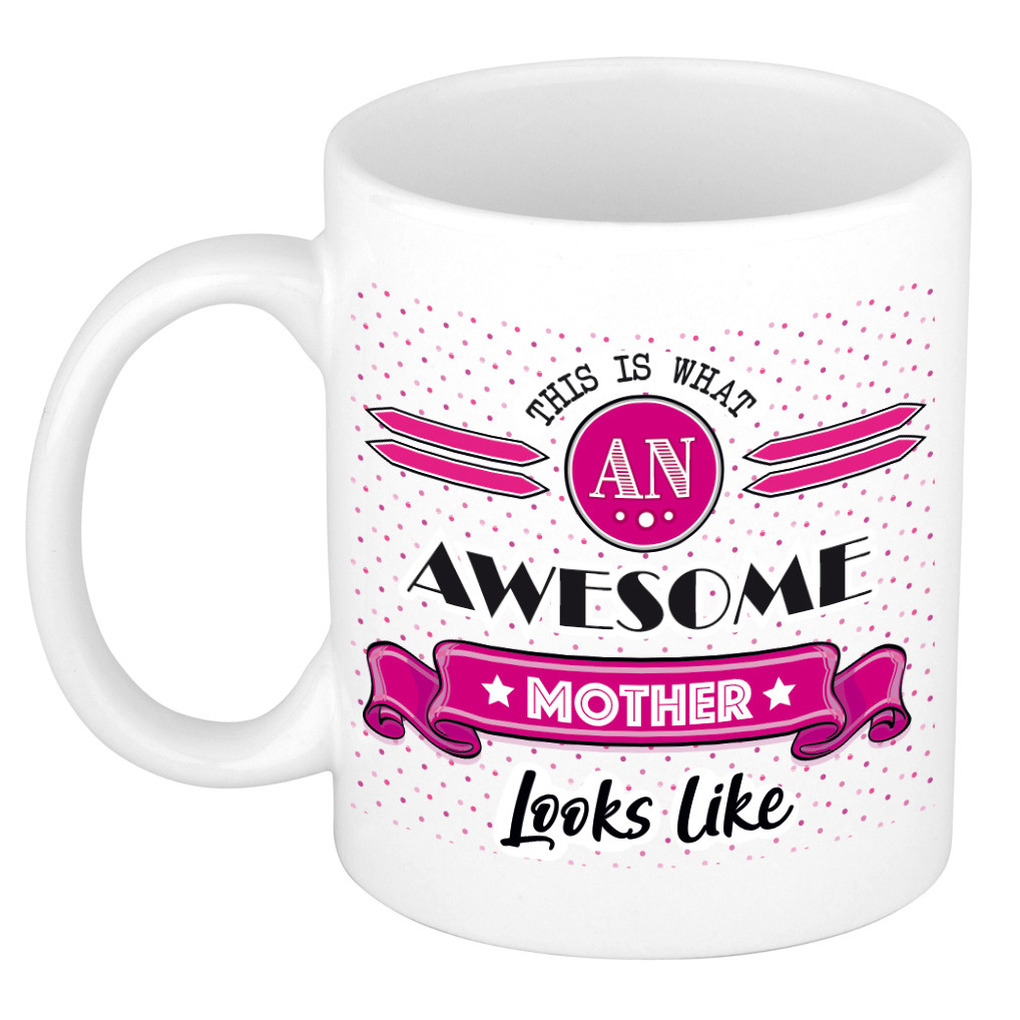 Cadeau koffiemok voor een geweldige moeder roze keramiek 300 ml moeder dag