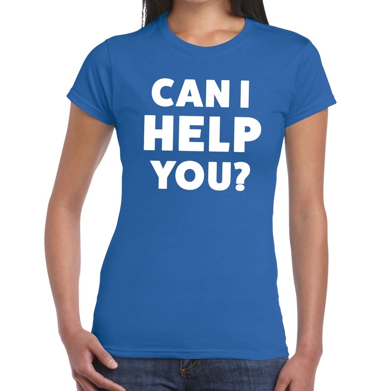 Can i help you beurs-evenementen t-shirt blauw dames