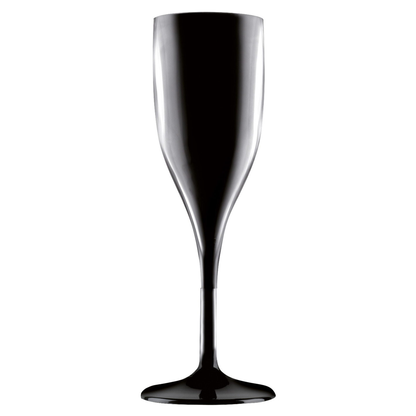 Champagne-prosecco flutes glazen zwart 150 ml van onbreekbaar kunststof