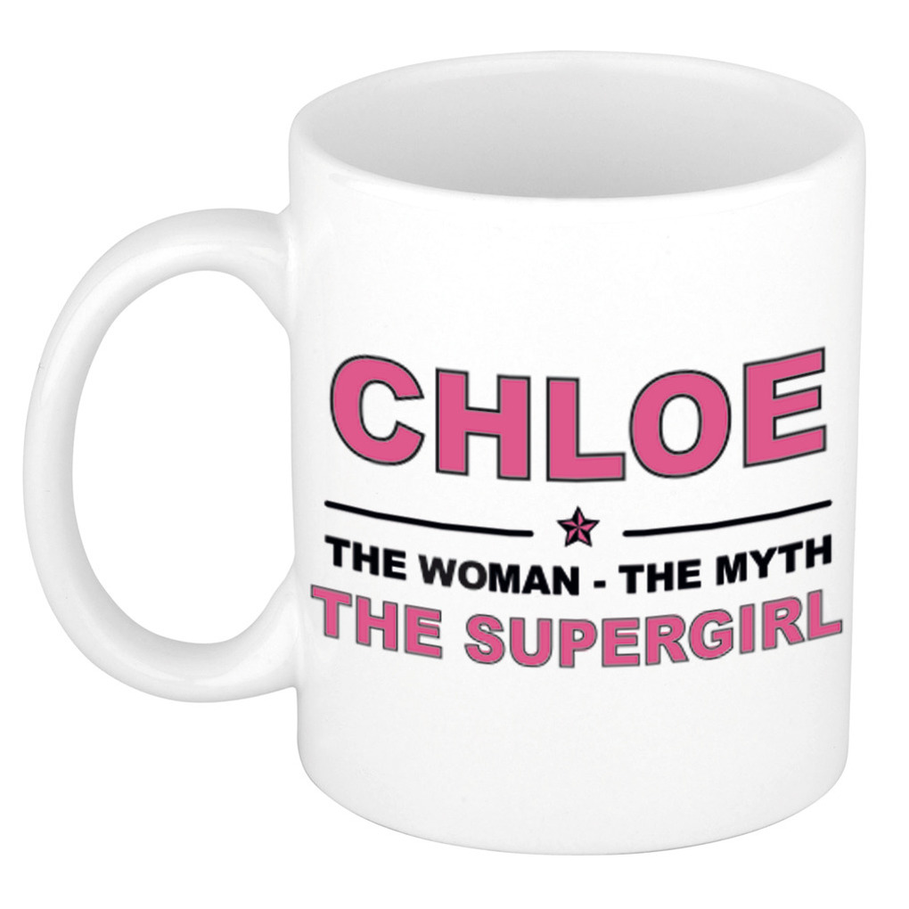 Chloe The woman, The myth the supergirl pensioen cadeau mok-beker 300 ml