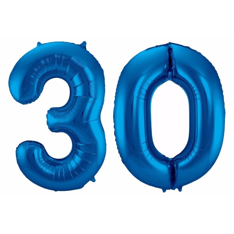 Cijfer ballonnen 30 jaar 86 cm