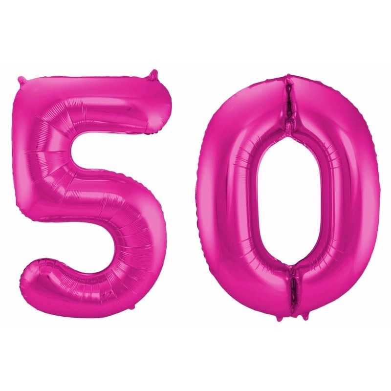 Cijfer ballonnen 50 jaar 86 cm