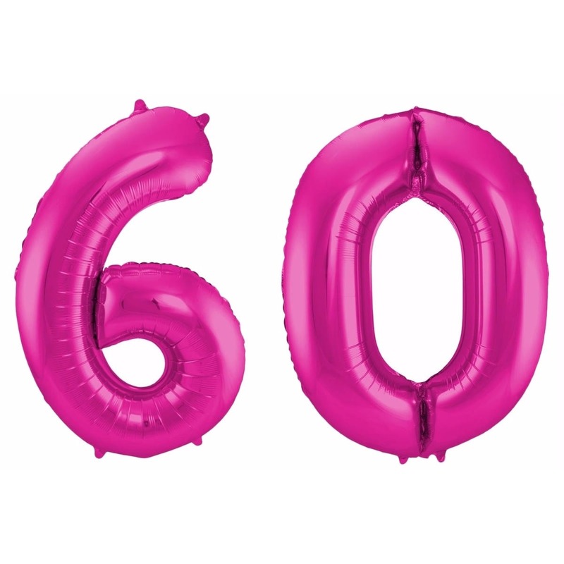 Cijfer ballonnen 60 jaar 86 cm