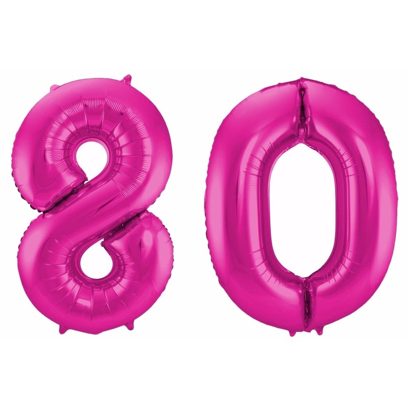 Cijfer ballonnen 80 jaar 86 cm