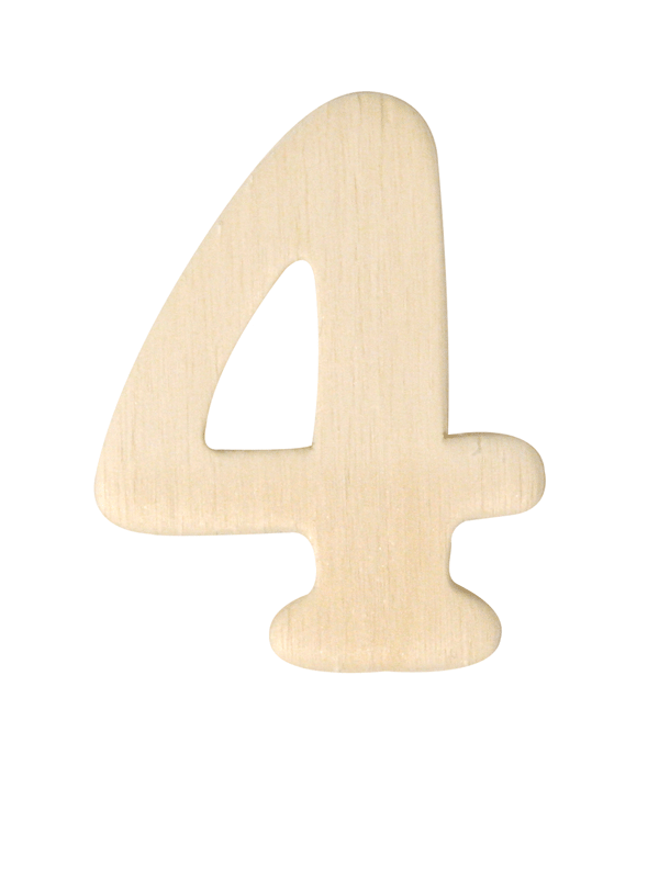 Cijfers 4 van hout