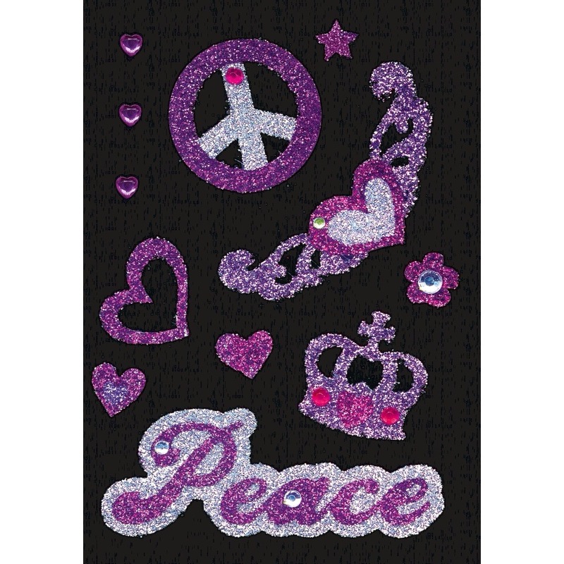 Decoratie glitter stickers vrede