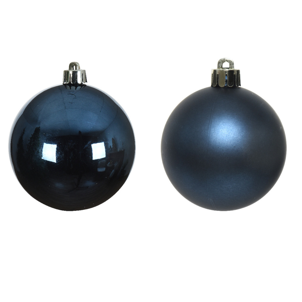 Decoris kleine kerstballen 16x st donkerblauw 4 cm kunststof kerstversiering