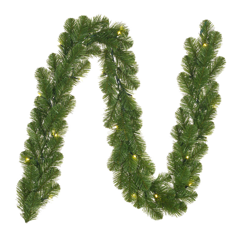 Dennenslinger-dennen guirlande groen met verlichting 20 x 270 cm