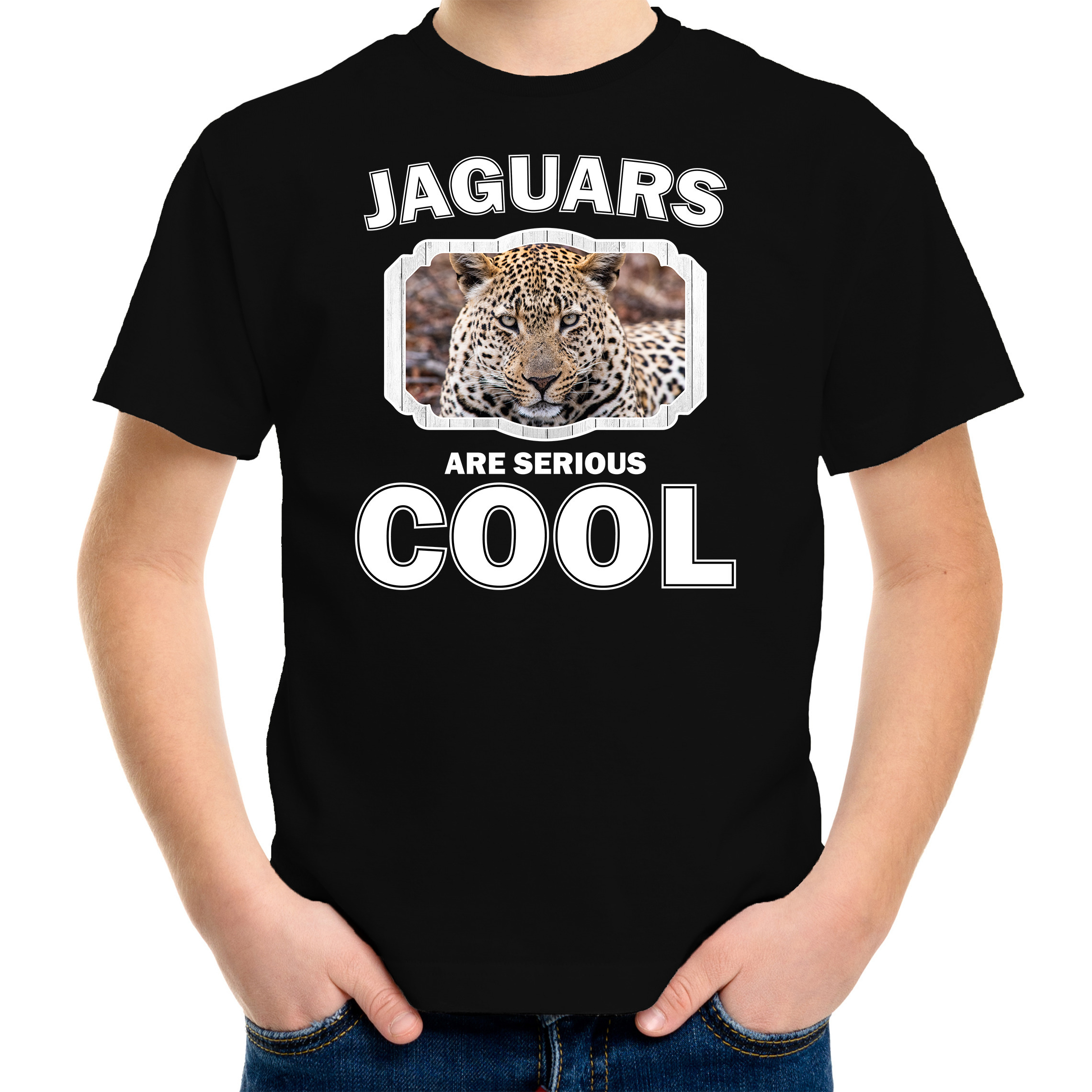 Dieren jaguar t-shirt zwart kinderen - jaguars are cool shirt jongens en meisjes
