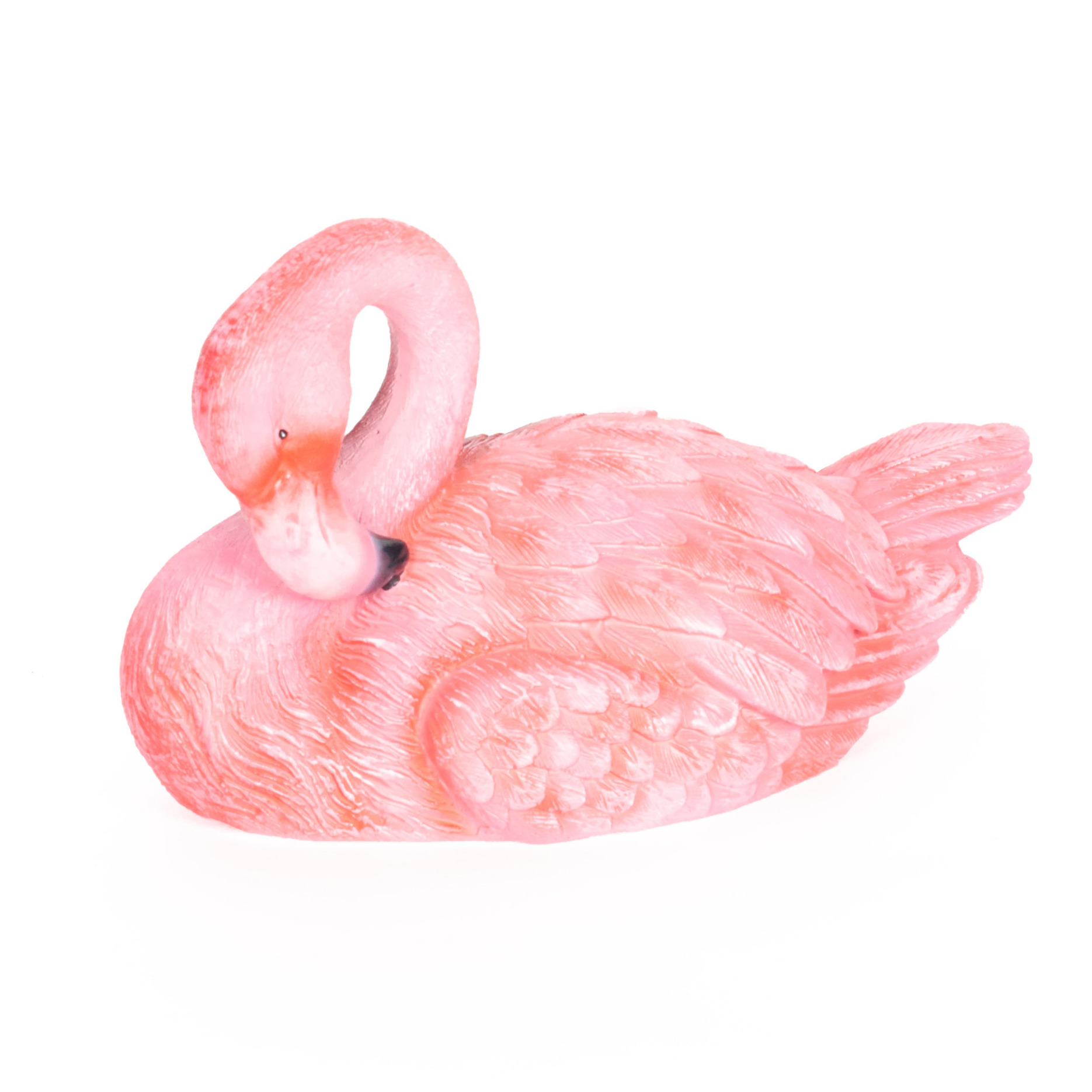 Dierenbeeld drijvende flamingo vogel 21 cm tuindecoratie