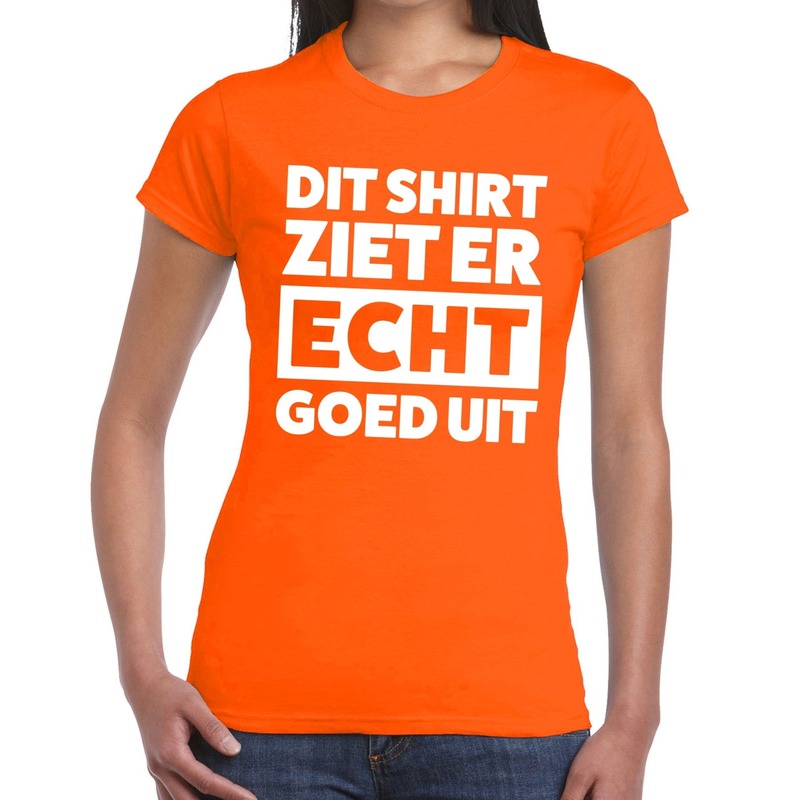 Dit shirt ziet er ECHT goed uit t-shirt oranje dames