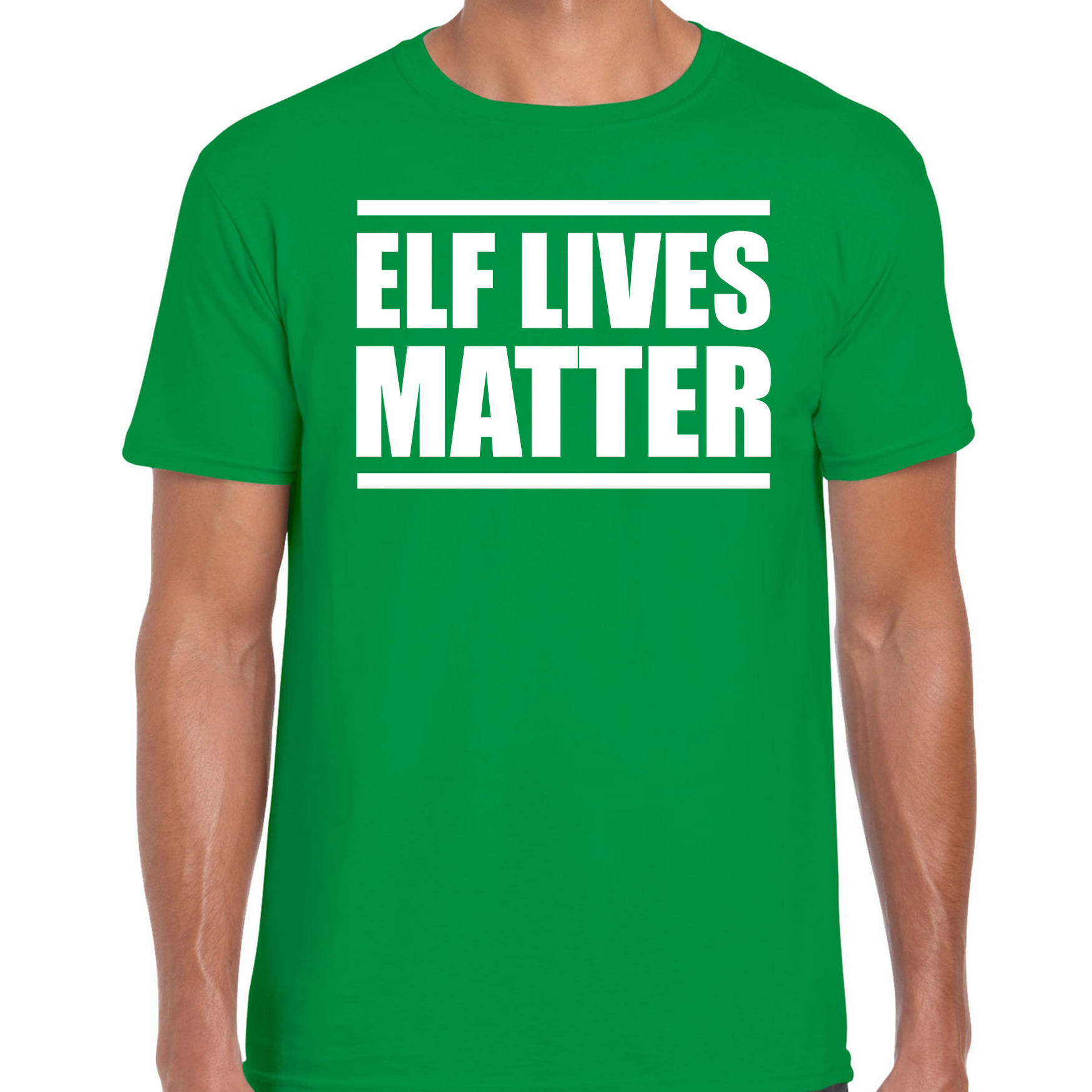 Elf lives matter Kerst t-shirt - Kerst outfit groen voor heren