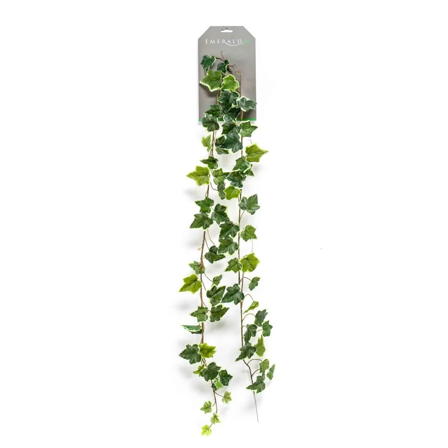 Emerald kunstplant-hangplant slinger Klimop-hedera groen-wit 180 cm lang