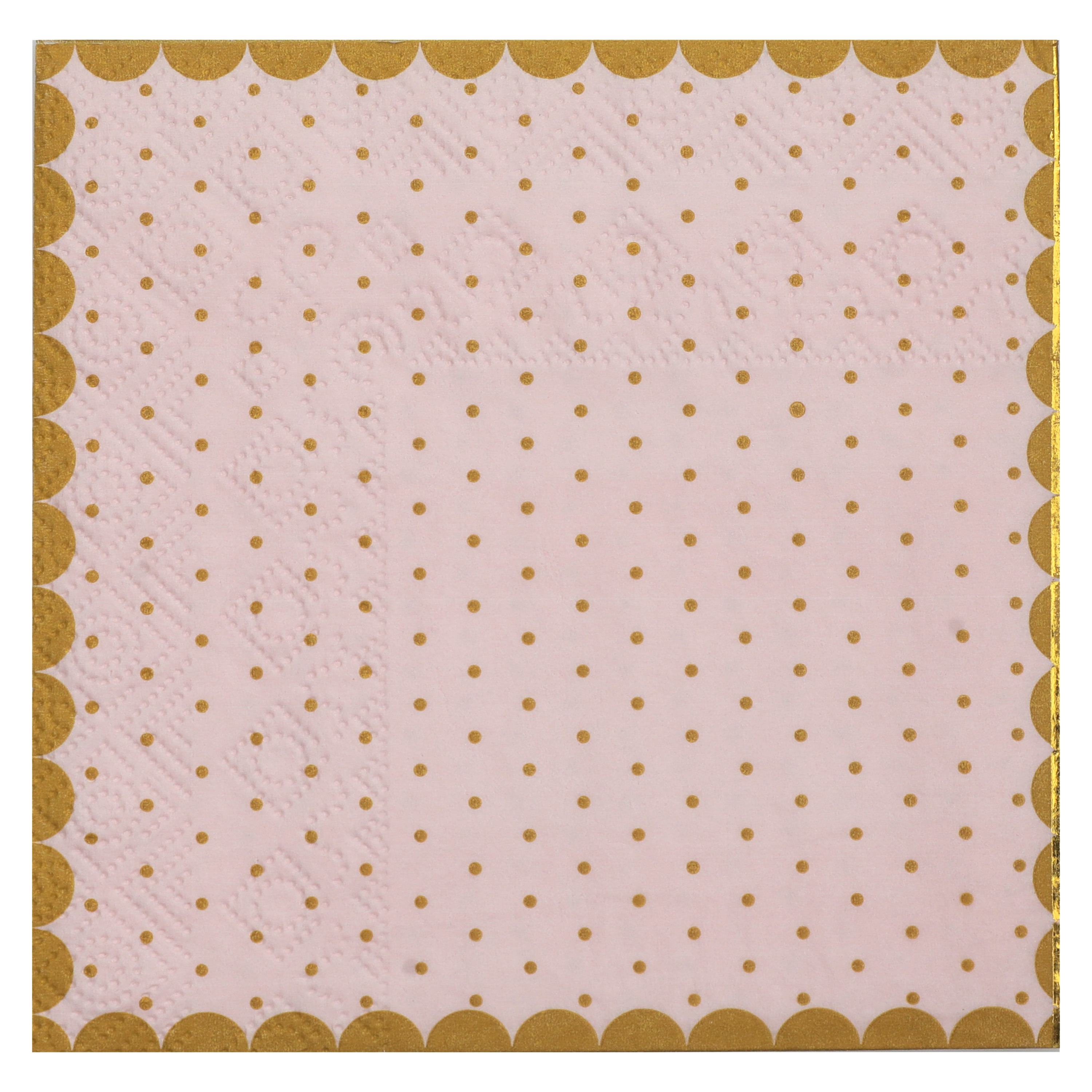 Feest servetten - stippen - 20x stuks - 25 x 25 cm - papier - roze/goud